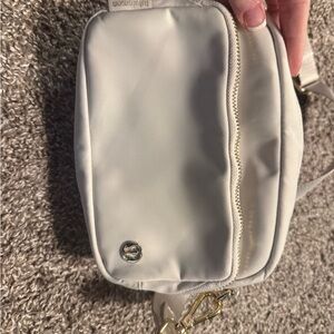 lululemon athletica Cream Crossbody Bag with Gold Hardware